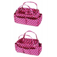 Bag Organizer - Polka Dots Print w/ Detachable Handles - Fuchsia - BO-610PO-FU